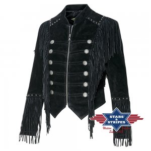 Fransenjacke Brianna schwarz